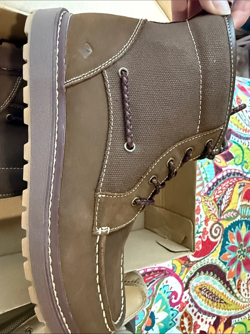 Sperry Boys size 7 Brown Lace‑Up Work Boots